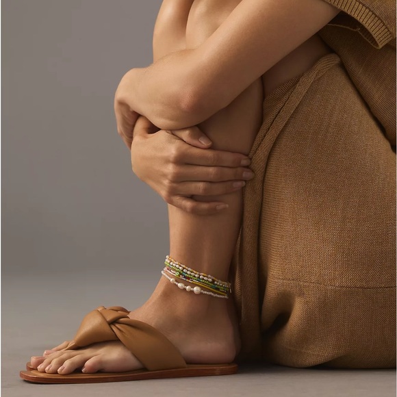 NWT Pearl Beaded Anklets, Set of 6 by Anthropologie - Picture 2 of 5